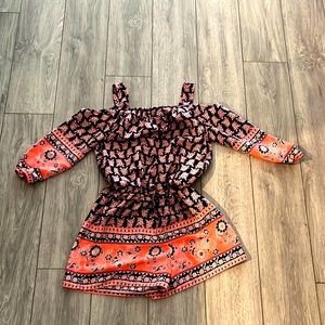 My Michelle girls floral romper size medium